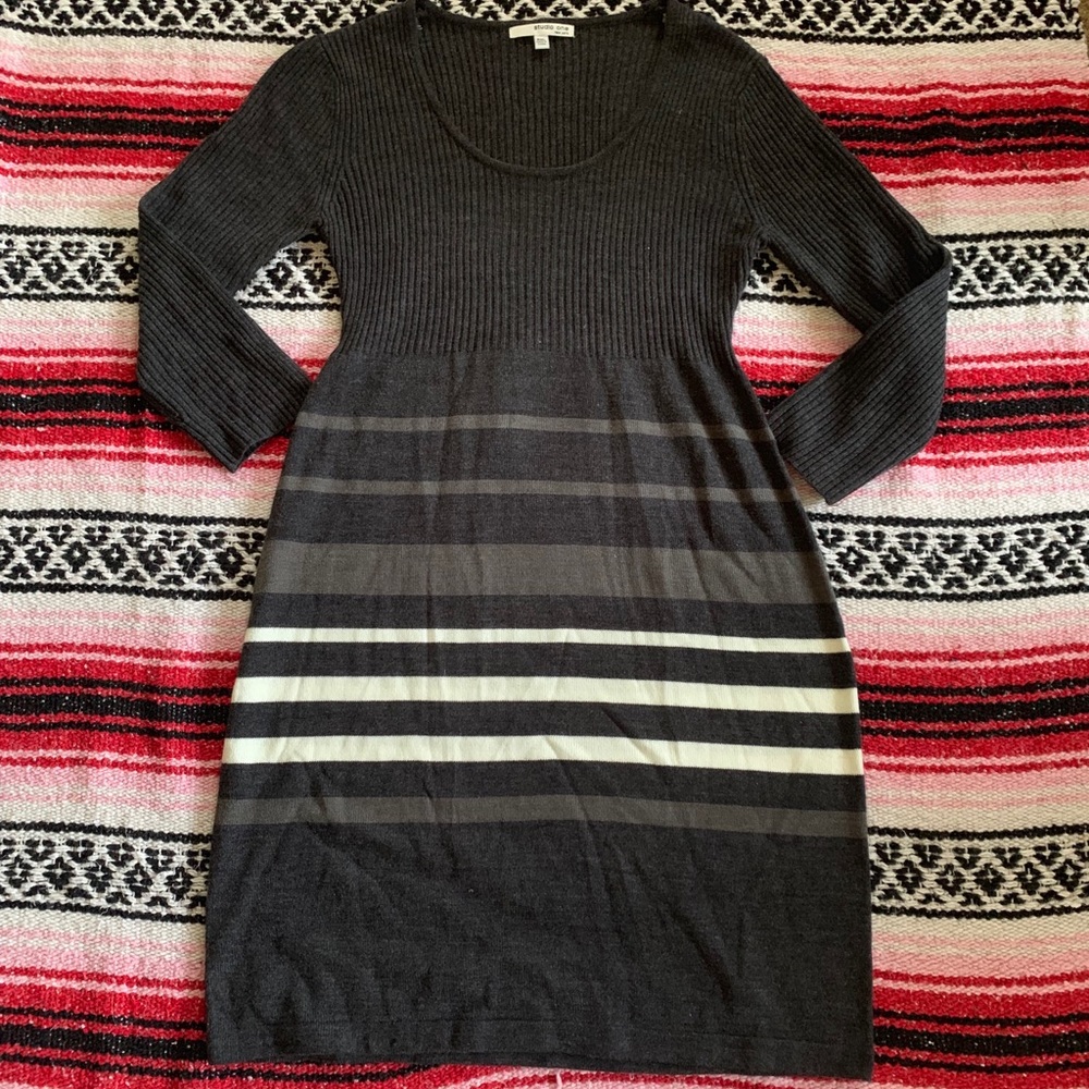 {Studio One} Striped Sweater Dress
